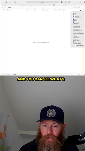 How to Adjust Column Headers in Scrivener (Outliner Mode Tutorial)