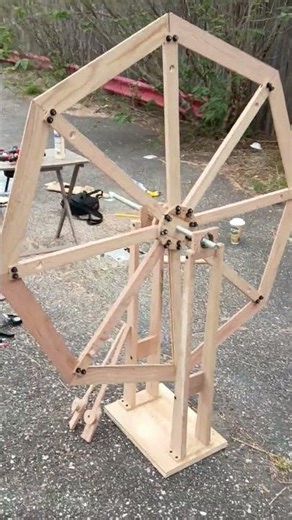 Bessler's Wheel is on its stand.