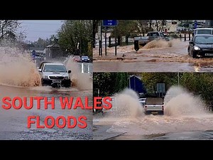 TRAFFIC CHAOS AS FLOODS HIT SOUTH WALES TOWN (STORM BERT) #Abergavenny #SouthWales #Flood #Flooding
