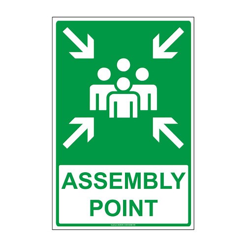 Emergency Assembly Point Pavement Marking Sign