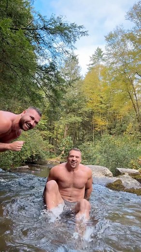 166K views · 1.1K reactions | Why take a normal shower when you have this option? ️略 #couples #mountain #waterfall #freezing | Itscarterandalex | Facebook