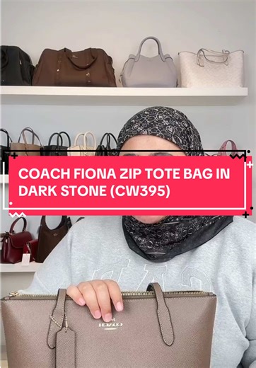 Coach Fiona Zip Tote Bag in Dark Stone Overview