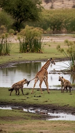 Mother Giraffe Fights To Save It's Calf From Hyena Pack! #rescue #animals #Wildlife | Paul & Friends