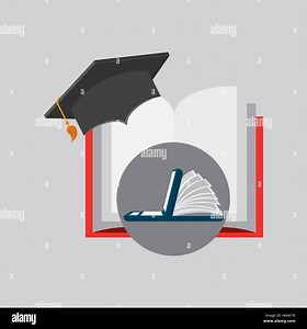 online learning open book cap graduation education vector illustration eps 10 Stock Vector Image & Art - Alamy