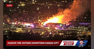 Kansas City, MO, Firefighters Tackle Lumberyard Blaze
