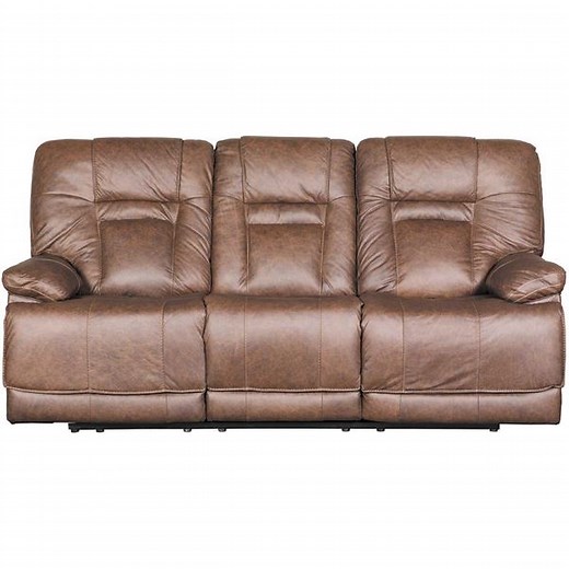 Umber Italian Leather Power Reclining Sofa
