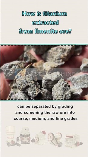 How is titanium extracted from ilmenite ore?