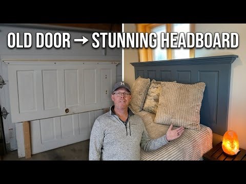 👉 I Built a Stunning Headboard From Scrap Wood and an Old Door