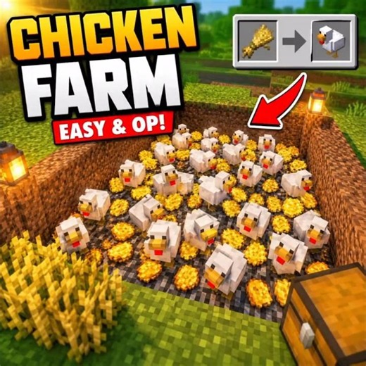 🐔 Unlimited Chicken Farm in Minecraft!