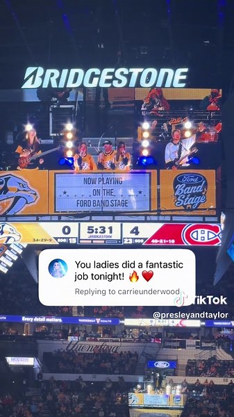 Our first time playing in an arena 🤩 thanks for having us @Nashville Predators @Bridgestone we loved alllll the @Carrie Underwood songs ✨