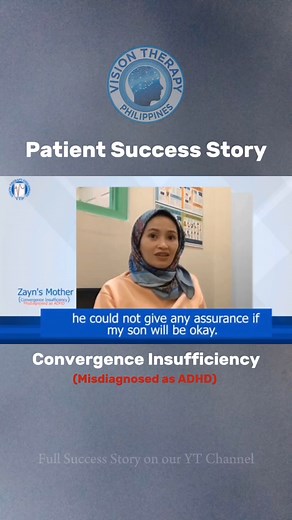 Treating Convergence Insufficiency with Vision Therapy - Binocular Vision Problem/Disorder Poor attention and concentration at near visual tasks, like reading and homework, are frequently symptoms of a vision dysfunction. As a result, a child or adult with a vision dysfunction is often labeled with ADD/ADHD. At Vision Therapy Philippines, we treat the problem at the source. With principles of neuroscience, we ensure real and lasting results for our patients who suffer from poor attention and con