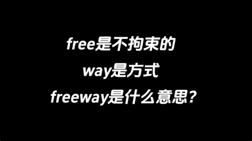 free是不拘束的，way是方式，freeway是什么意思？