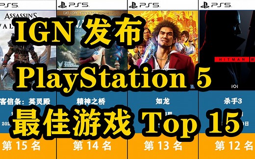 索尼 PS5 最佳游戏 Top15：PlayStation 5 最佳游戏排行榜，IGN 发布