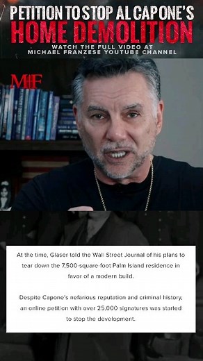 Petition to stop Al Capone’s home demolition. #AlCapone #MobBoss #MafiaBoss #Speakeasy #MichaelFranzese #reels #shortstory | Michael Franzese