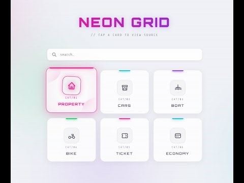 neon cards html css glowing ui