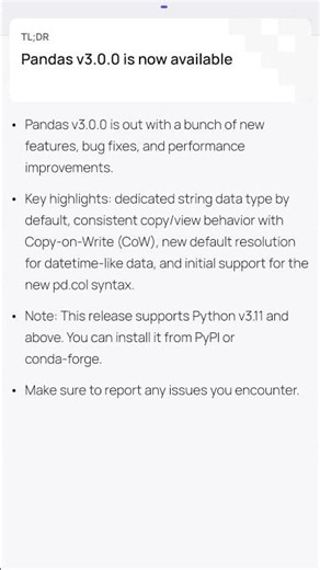 Pandas V.3.0 is now available #ai #python #pandas