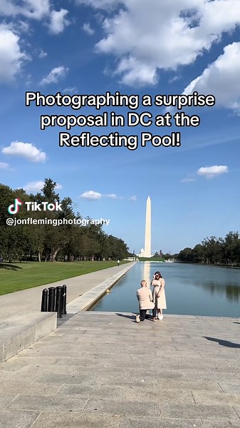 Surprise Proposal Photography at DC Reflecting Pool