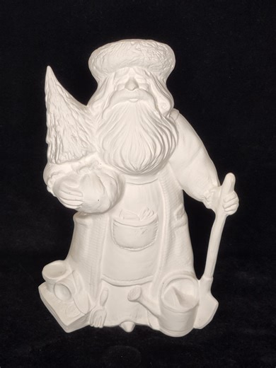 Vintage 1990s Unpainted Ceramic Bisque Old Time Tree Planting Santa - Etsy
