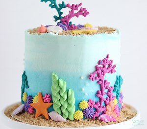 Under The Sea Cake Tutorial - Sugar & Sparrow
