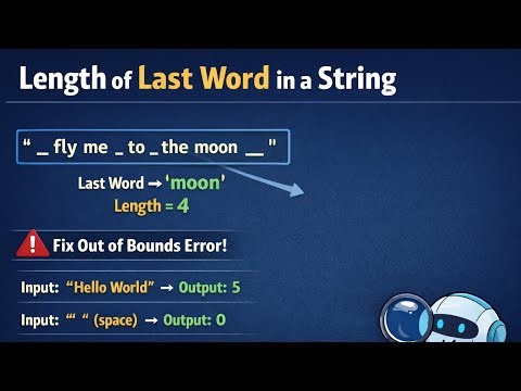 Java Program 11 | Find the length of last word in a given String | Explained in Tamil