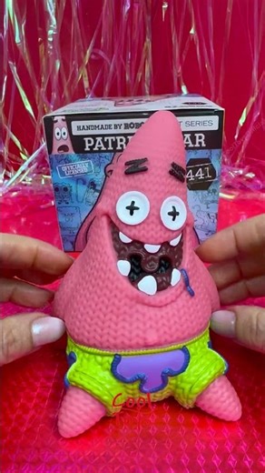 ASMR Handmade by Robots Knit Series SpongeBob SquarePants - Patrick Oddly Satisfying Toy Unboxing