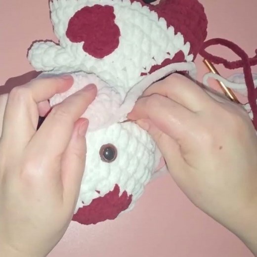 Make the Cutest Valentine Crochet Cow with Me!