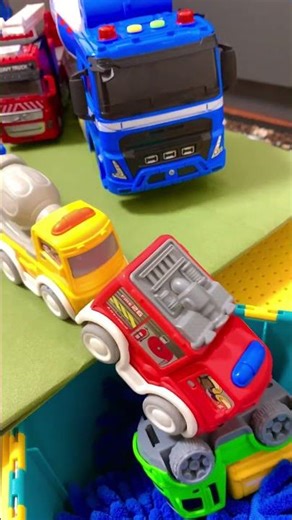 Bulldozer pushes police & fire trucks😳🔥