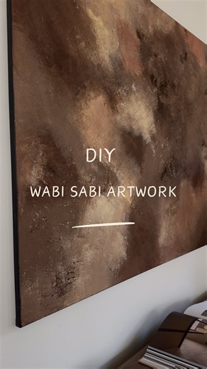 Rose Chauhan on Instagram: "DIY Wabi-Sabi Artwork 🎨👩🏽‍🎨 It’s been so long since I last painted, and I felt inspired to create something meaningful for my brother’s new space. I started by building texture using modelling paint and a sponge, dabbing it across the canvas and letting it dry overnight. Then I layered soft tones of brown, beige, and cream, blending everything together with the same sponge until it felt perfectly imperfect. And just like that… voilà! I can’t wait to show you how I