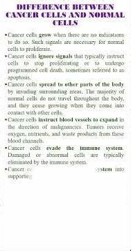 Cancer cells vs normal cells
