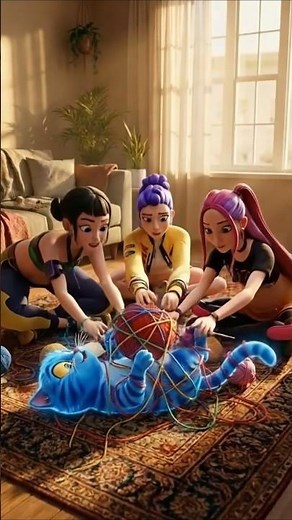 Kpop Demon Hunters but they're pregnant: Knitting Baby Socks🧶🐯 #kpopdemonhunters