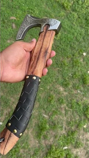 Black Axe with wooden handle #bostonleather