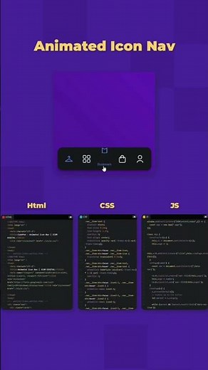 icon Nav Animation Using HTML CSS And JS