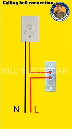 Calling bell connection calling switch and bell connection #sorts #youtubeshorts #Nilu electrician