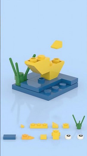 LEGO Mini Duck 🐤🧱 The Cutest Quack You’ve Ever Built! 💛🚿 #lego