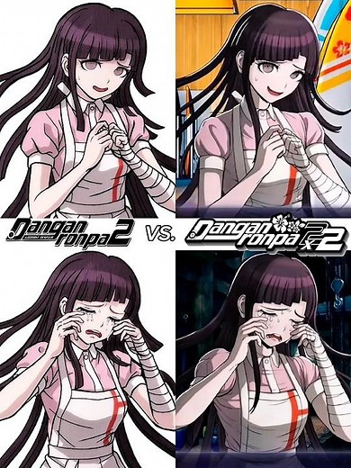 Mikan Tsumiki: Danganronpa 2 vs. Danganronpa 2x2 Comparison || #danganronpa #satoshi #shorts