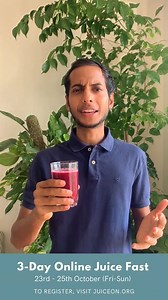This Navratri, experience the power of fasting with our 3-Day online Juice Fast. 🥒🍋🥕 These three days are power-packed with knowledge sessions, documentaries, quizzes, and many fun activities! Here's a glimpse of creative videos from our previous Juice Fasts! Dates- 23rd to 25th October, Fri-Sun To register, visit https://juiceon.satvicmovement.org | Satvic Movement