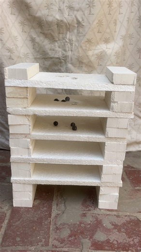 Hot iron balls vs Styrofoam tower 🔥. #shorts #asmr #experiment