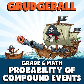 Probability of Compound Events GRUDGEBALL Math Game - No Prep Grade 6 Review