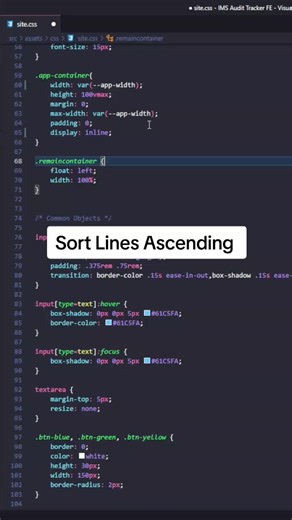 Sort Lines Ascending #VSC #VisualStudioCode #programming
