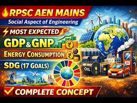🔥 RPSC AEN Mains | Social Aspect of Engineering | GDP, GNP, Energy Consumption & SDG | Concept