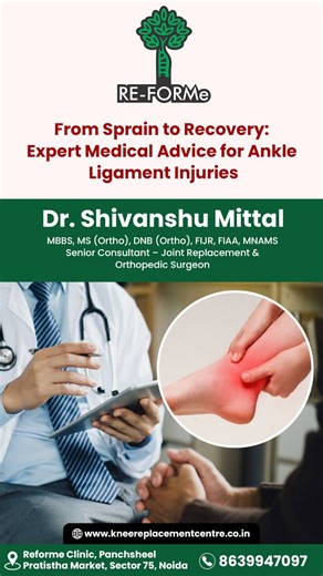 Dr.Shivanshu Mittal on Instagram: "Don’t let a “small” ankle sprain become a long-term problem! 🦶⚠️ Many people ignore Grade 1 injuries, but without proper rest and professional advice, healing can take months instead of weeks. ⏳ In this video, we break down: The 3 Grades of Ankle Ligament Injuries. 📊 The “Ignore & Continue” Trap: Why Grade 1 patients often struggle the longest. The Importance of Early Consultation for a speedy recovery. ✅. . For more information, contact us at- 📞 +91 86399 4