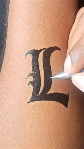 'Death' Note" L" Symbol gel pen tattoo #tattoo #tattooideas #tattooart #art