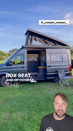 30K views · 371 reactions | He transformed a Volkswagen cargo van into an amazing living space. This camper van features a center galley kitchen sink, and two burner guest top, a corner, bath, shower and toilet a corner double bed with storage below a box, seating area, and of course the rooftop tent. Follow _camper_camper_ on Instagram for more amazing builds. #vanlife #campervan #camping | New Jersey Outdoor Adventures with Patrick | Facebook
