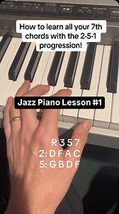 2.9K reactions · 423 shares | Interested in learning jazz piano? This video explains about a fundamental concept of jazz piano which is a 2-5-1 chord progression using 7th chords. I explain the music theory of scales and how to find chords within each scale. Great lesson for beginners who want to practice jazz piano exercises! #jazzpianolesson #beginnerpiano #musictheory #chordprogressions #jazzpiano #pianolesson #onlinepianolesson #pianoscales | Digital Piano School | Facebook
