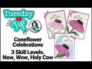 Now, Wow, Holy Cow: Coneflower Celebration Cards Tutorial for Every Skill Level