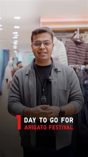 11K views · 47 reactions | Our store managers are all set to welcome you for the ARIGATO FESTIVAL. Best deals, special gifts & warm smiles — it’s all waiting for you. Just ONE DAY to go. See you in store! [Arigato Festival, UNIQLO India, Special Offers, Utility Bag, Best Deals, UNIQLO Store] #UNIQLO #UNIQLOIndia #LifeWear #ARIGATO | Uniqlo India | Facebook