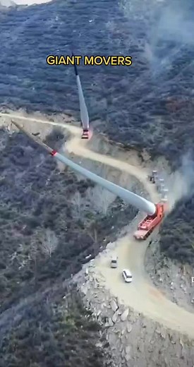 Transporting Giant Wind Turbine Blades on Mountain Roads