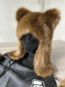 Bear Ear Fur Hat – Black or Brown Winter Trapper Style Hat With Ears - Etsy