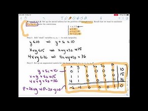 Linear Algebra 8.1.1 - The Simplex Method : Standard form. (2 of 4)
