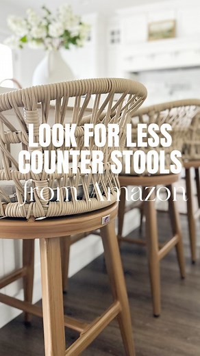 Teresa Padilla | HomeandStylebyT on Instagram: "#1 Selling Counter Stool BACK IN STOCK! If you have kids then you need these gorgeous counter stools from @amazon Since these stools are both for indoor/outdoor use they are super easy to clean and meant to withstand more use & abuse. These stools are not only durable but they are beautiful and super comfortable as well. Frames are made of rust and weather resistant aluminum that looks like real teak wood just without the maintenance. Please make s
